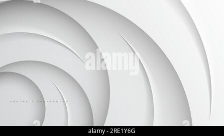 abstract white and gray background with circular composition Stock Vector