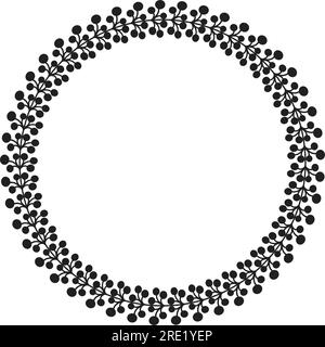 Floral circle round border flower frame ring for decoration ornament in vector illustration Stock Vector