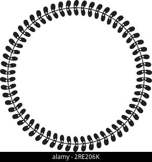Floral circle round border flower frame ring for decoration ornament in vector illustration Stock Vector