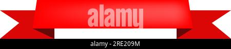 Red blank curled ribbon on white background Stock Vector