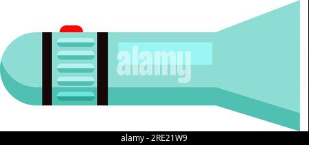 Pocket flashlight. Lamp, light, battery Stock Vector
