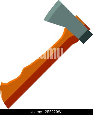 Camping axe. Firewood, wood, campfire Stock Vector