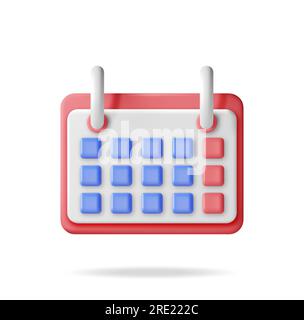 3D Paper Spiral Wall Calendar Isolated Stock Vector