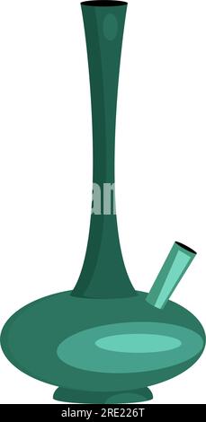 Glass bong flat icon Stock Vector