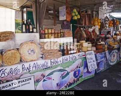 Street market in Palau, Sardinia, Italy Stock Photo