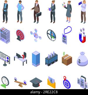 Hr Human Resources Isometric Icons Set Vector Stock Vector Image & Art ...