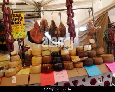 Street market in Palau, Sardinia, Italy Stock Photo