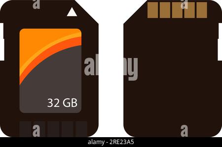 Black memory cards illustration Stock Vector