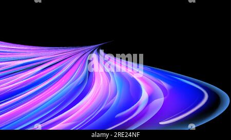 Beautiful bright purple pink abstract energetic magical cosmic fiery texture of lines and stripes, waves, flames with curves turning into infinity on Stock Vector