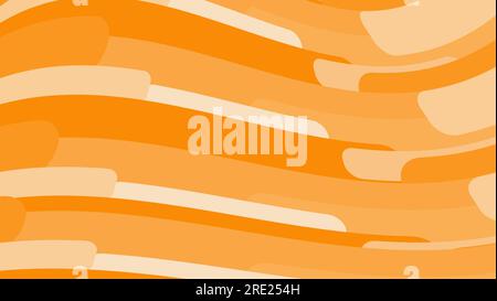 Simple background of minimalistic yellow orange abstract bright lines of waves of strips of geometric shapes horizontal in wavy form. Vector illustrat Stock Vector