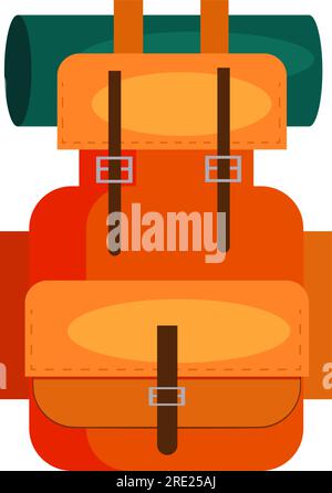 Touristic backpack. Baggage, rucksack Stock Vector