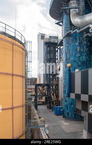 Vienna, Austria, 17 july 2023. The spittelau waste incineration factory hundertwassers iconic creation in vienna, blending art, sustainability, and fu Stock Photo