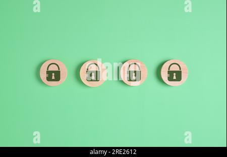 Login and password, Cyber security, Data protection and secured internet access, People using OTP one-time password on smartphone, Secure payment Stock Photo