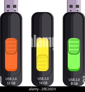 Flash memory cards illustration Stock Vector