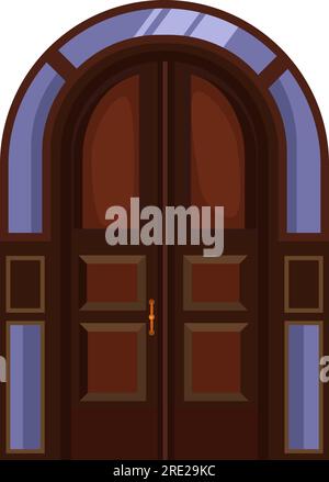 Arched double door Stock Vector