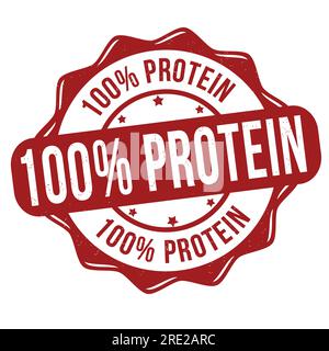 100 % protein grunge rubber stamp on white background, vector illustration Stock Vector