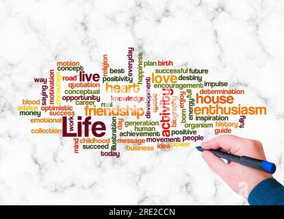 Word Cloud with LIFE concept create with text only. Stock Photo