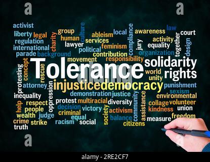 Word Cloud with TOLERANCE concept create with text only. Stock Photo