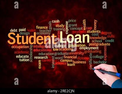 Word Cloud with STUDENT LOAN concept create with text only. Stock Photo