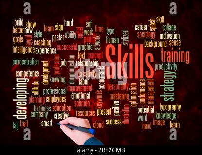 Word Cloud with SKILLS concept create with text only. Stock Photo