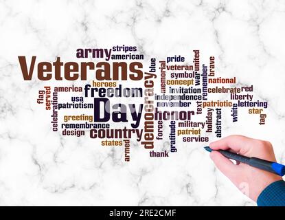 Word Cloud with VETERANS DAY concept create with text only. Stock Photo