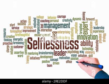 Word Cloud with SELFLESSNESS concept create with text only. Stock Photo