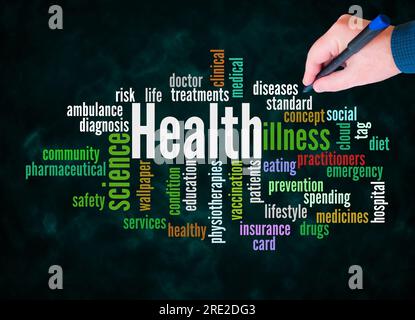 Word Cloud with HEALTH concept create with text only. Stock Photo