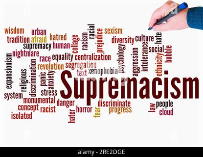 Word Cloud with SUPREMACISM concept create with text only. Stock Photo