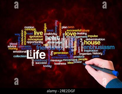 Word Cloud with LIFE concept create with text only. Stock Photo