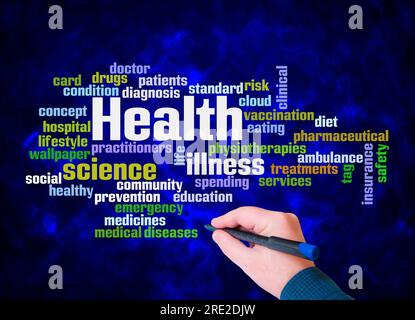 Word Cloud with HEALTH concept create with text only. Stock Photo
