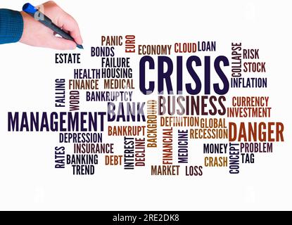 Word Cloud with CRISIS concept create with text only. Stock Photo