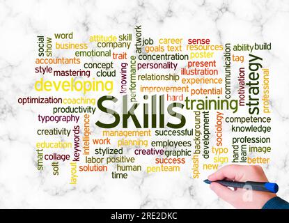 Word Cloud with SKILLS concept create with text only. Stock Photo