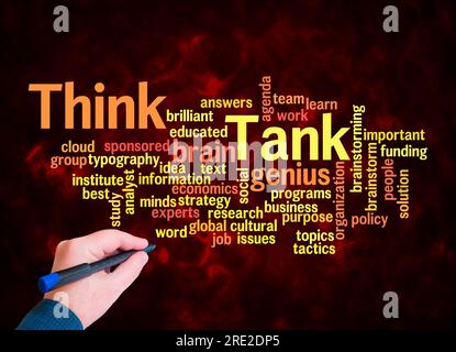 Word Cloud with THINK TANK concept create with text only. Stock Photo