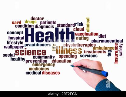 Word Cloud with HEALTH concept create with text only. Stock Photo