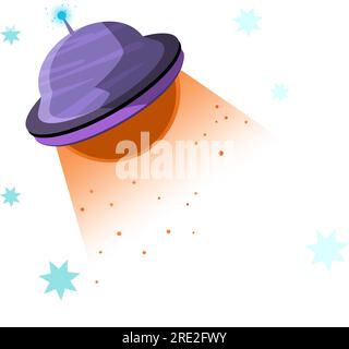 UFO spacecraft with bright light Stock Vector