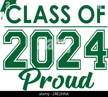 Class of 2024 Proud Green Stock Vector