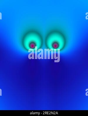 complex fractal image, cute face creature digital art, colourful concept, abstract symmetry artistic colorful geometric art Stock Photo