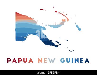 Map of Papua New Guinea green highlighted with neighbor countries Stock ...