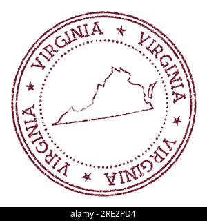 Virginia stamp. Travel red rubber stamp with the map of US state ...