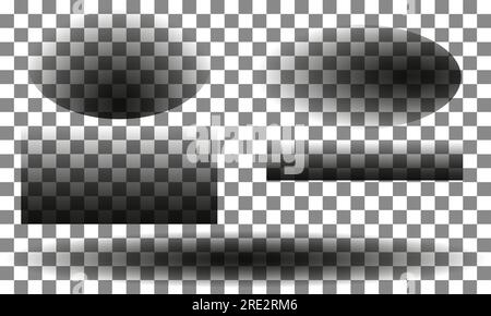 A set of vector shadows of different sizes and shapes on a transparent background, in EPS10 format there are no raster effects for SC6 Stock Vector