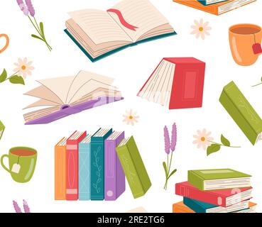 Seamless pattern with books Stock Vector