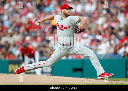 Philadelphia Phillies Starting Pitcher Zack Wheeler (45) Works Against ...