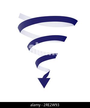 Spiral down blue arrow concept Stock Vector