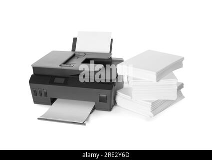 Stack Of White Printer And Copier Paper Stock Photo, Picture and