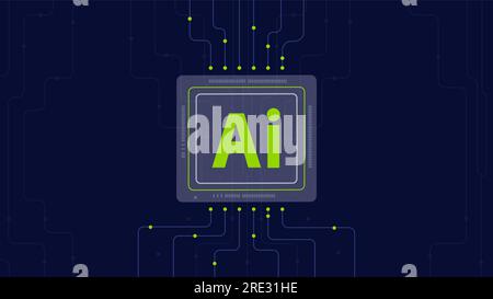 Ai cpu banner vector concept Stock Vector