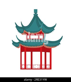 Chinese traditional building vector concept Stock Vector