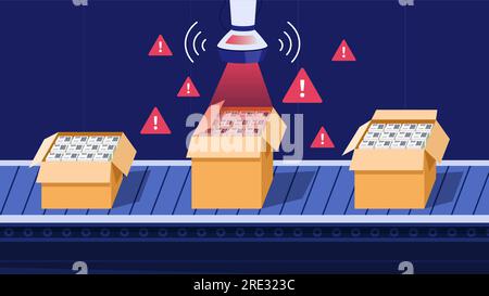 Danger on conveyor vector concept Stock Vector