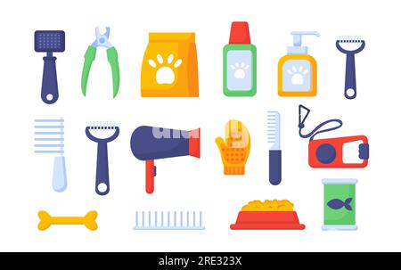 Set for dog care vector concept Stock Vector