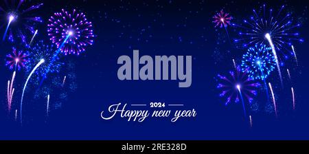 Fireworks new year 2024 vector concept Stock Vector