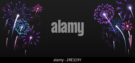 Set of fireworks on copy space vector concept Stock Vector